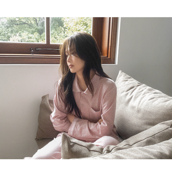 [Juuneedu] Butterring Stripe Pajamas Set