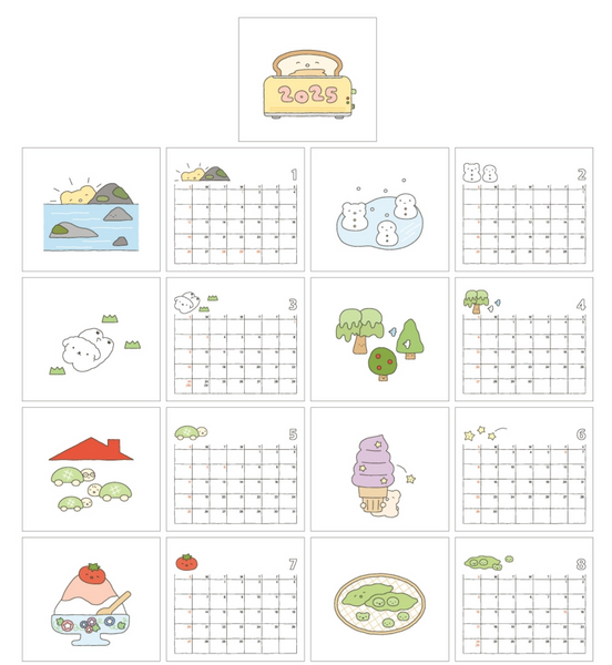 [HOOKKA HOOKKA STUDIO] 2025 Calendar