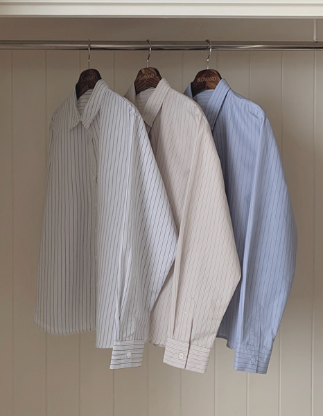 [SLOWAND] # SLOWMADE Tone-on-Tone Classic Stripe Shirt