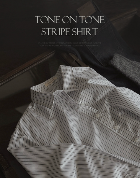 [SLOWAND] # SLOWMADE Tone-on-Tone Classic Stripe Shirt