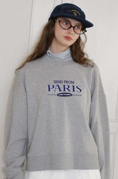 [Letter from Moon] Paris Bookstore Sweatshirt (Melange Grey)