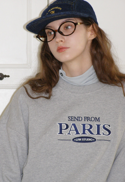 [Letter from Moon] Paris Bookstore Sweatshirt (Melange Grey)