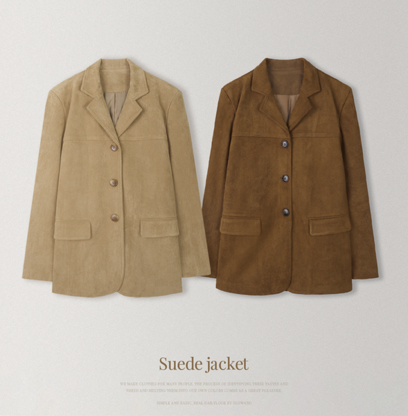 [SLOWAND] Caramel Vintage Suede Jacket