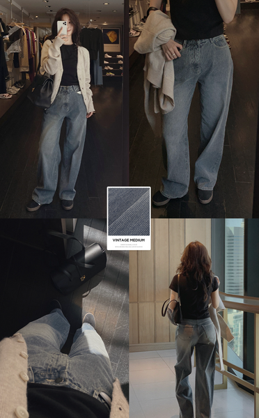 [SLOWAND] # SLOWMADE Corduroy Washed-Wide Denim Pants