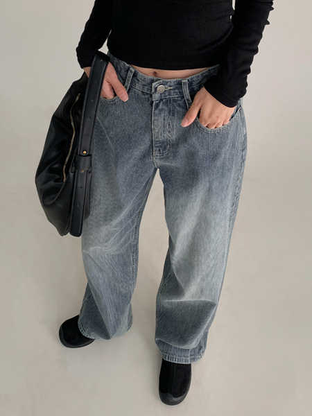 [SLOWAND] # SLOWMADE Corduroy Washed-Wide Denim Pants