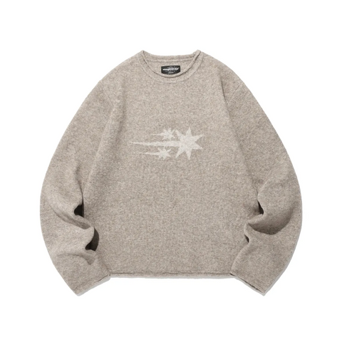 [NICEGHOSTCLUB] 3STAR L/S KNIT TEE BROWN