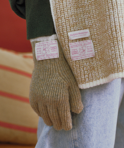 [Rockfish Weatherwear] WOOLY TWOTONE SHORT GLOVES