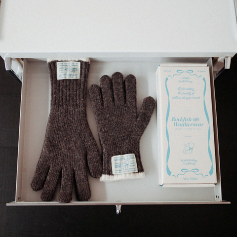 [Rockfish Weatherwear] WOOLY TWOTONE SHORT GLOVES