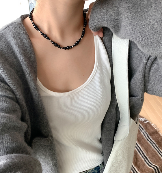 [moat] Magnet Gem Necklace (silver925)