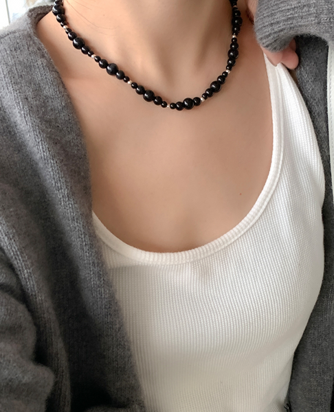 [moat] Magnet Gem Necklace (silver925)