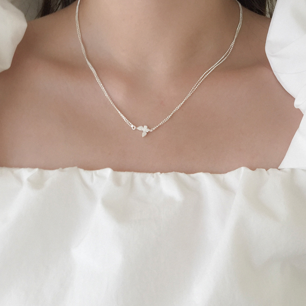 [moat] Cubic Butterfly Necklace (silver925)