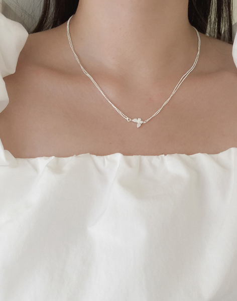 [moat] Cubic Butterfly Necklace (silver925)