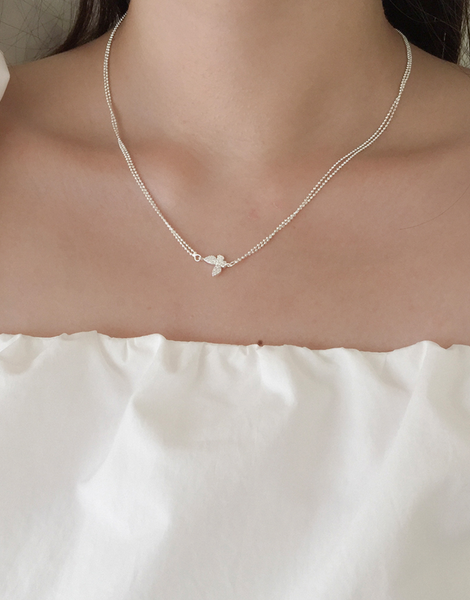 [moat] Cubic Butterfly Necklace (silver925)