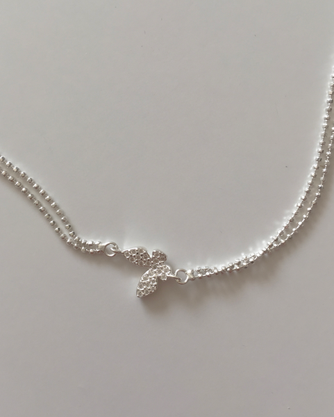 [moat] Cubic Butterfly Necklace (silver925)