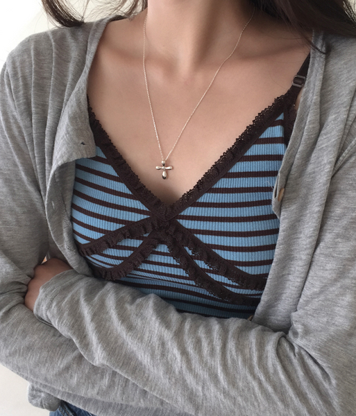 [moat] Balloon Cross Necklace (silver925)