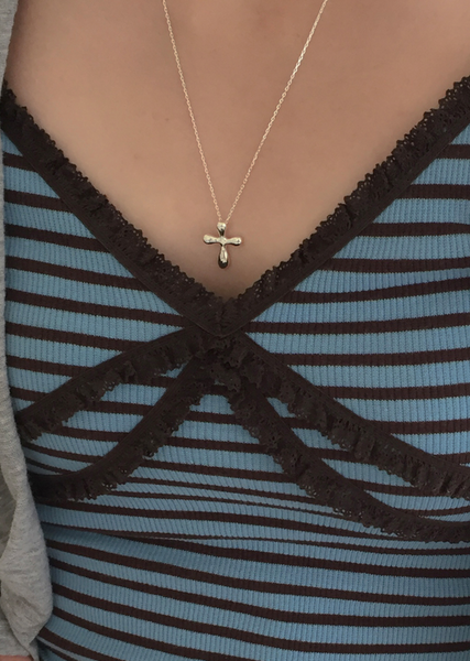 [moat] Balloon Cross Necklace (silver925)