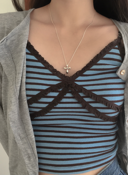 [moat] Balloon Cross Necklace (silver925)