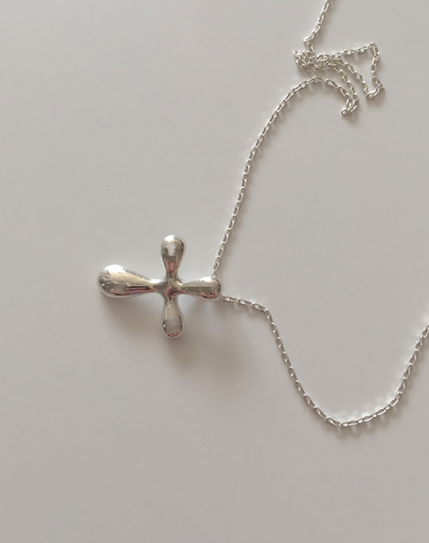 [moat] Balloon Cross Necklace (silver925)