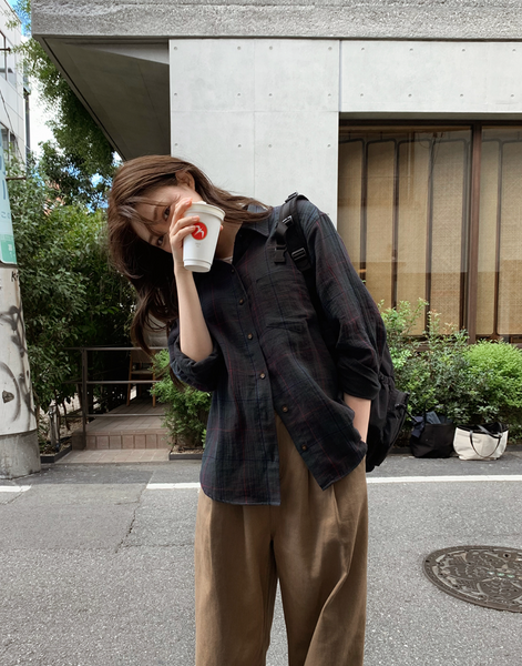 [SLOWAND] # SLOWMADE Dover Tartan Check Cotton Shirt