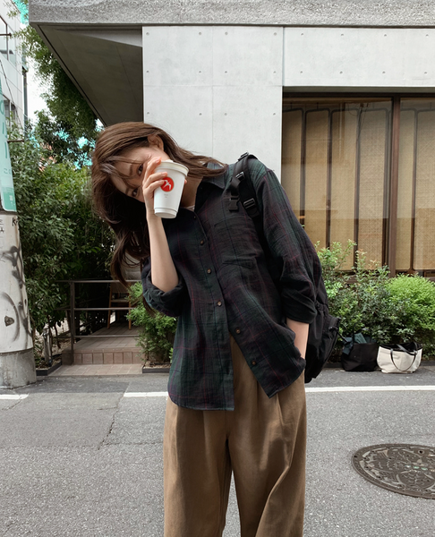 [SLOWAND] # SLOWMADE Dover Tartan Check Cotton Shirt