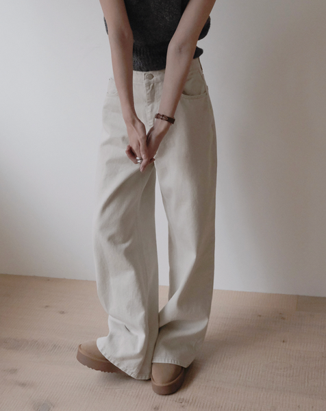 [SLOWAND] # SLOWMADE Salt Gray More Wide Denim Pants