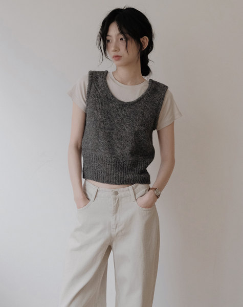 [SLOWAND] # SLOWMADE Salt Gray More Wide Denim Pants