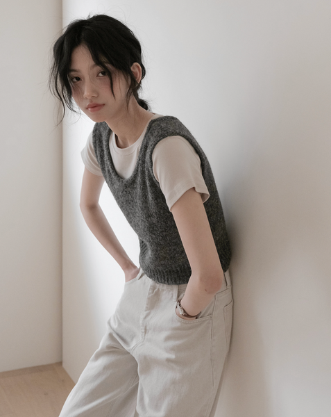 [SLOWAND] # SLOWMADE Salt Gray More Wide Denim Pants