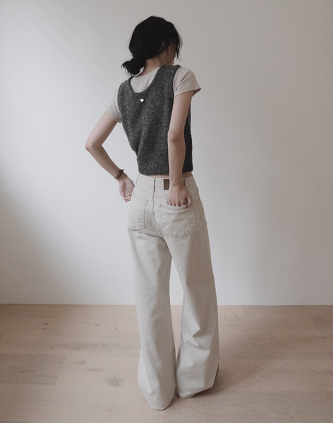 [SLOWAND] # SLOWMADE Salt Gray More Wide Denim Pants