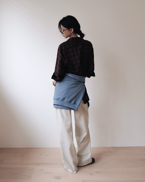 [SLOWAND] # SLOWMADE Salt Gray More Wide Denim Pants