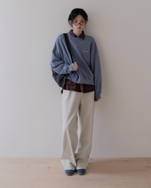 [SLOWAND] # SLOWMADE Salt Gray More Wide Denim Pants