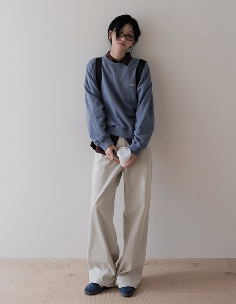 [SLOWAND] # SLOWMADE Salt Gray More Wide Denim Pants