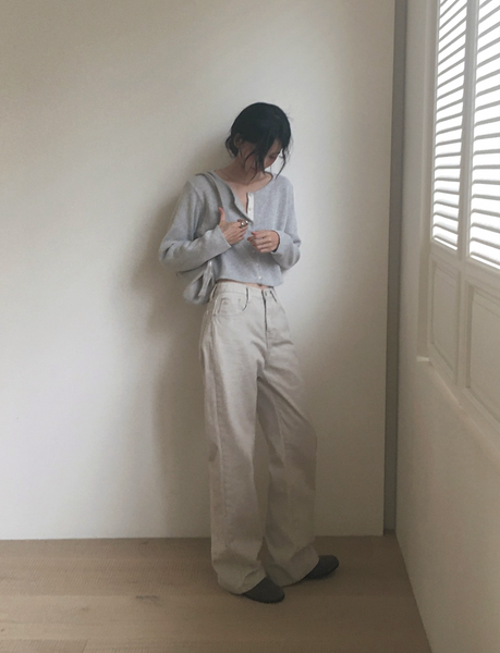 [SLOWAND] # SLOWMADE Salt Gray More Wide Denim Pants