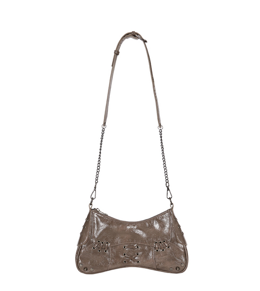 [ILLIGO] Eyelet Stud Shoulder Back Brown