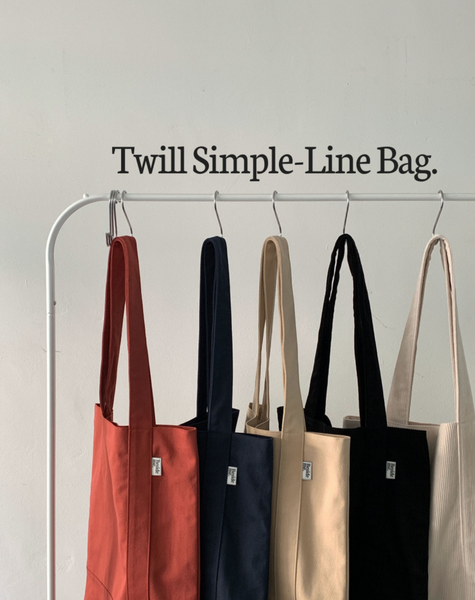 [Beside me.] Twill Simple Line Bag (Black)