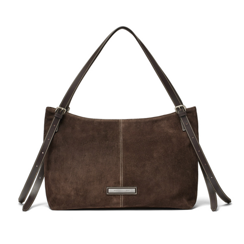 [Matin Kim] TWO WAY STRAP SUEDE LEATHER BAG IN BROWN