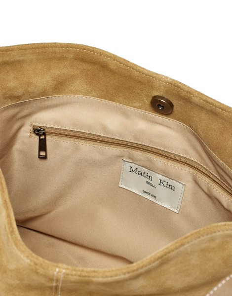 [Matin Kim] TWO WAY STRAP SUEDE LEATHER BAG IN BEIGE