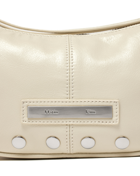 [Matin Kim] STUD LEATHER SHOULDER BAG IN IVORY