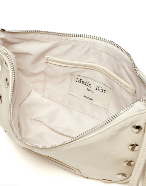 [Matin Kim] STUD LEATHER SHOULDER BAG IN IVORY