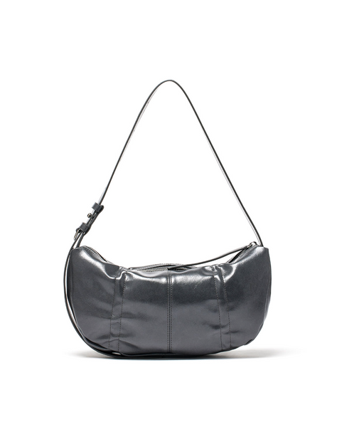 [Matin Kim] HALF SHIRRING RIBBON ROUND BAG IN CHARCOAL