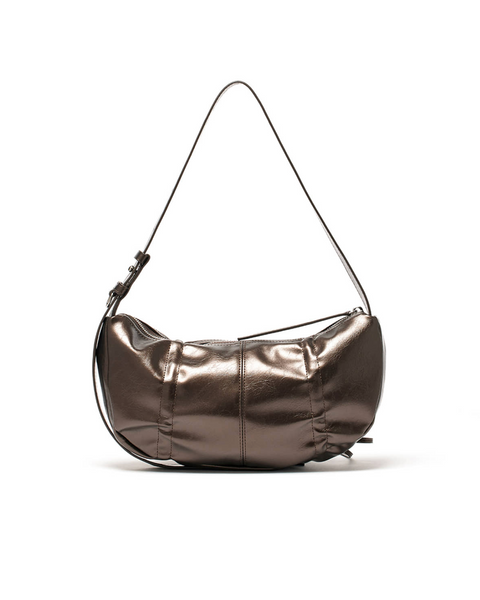 [Matin Kim] HALF SHIRRING RIBBON ROUND BAG IN BRONZE