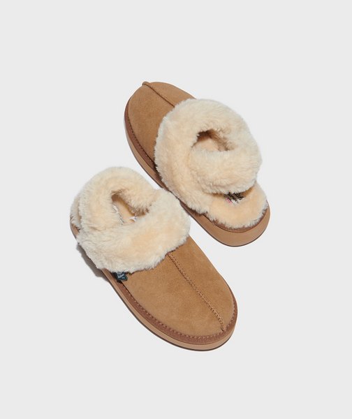 [Rockfish Weatherwear] CLOUDY FLATFORM FUR SLINGBACK