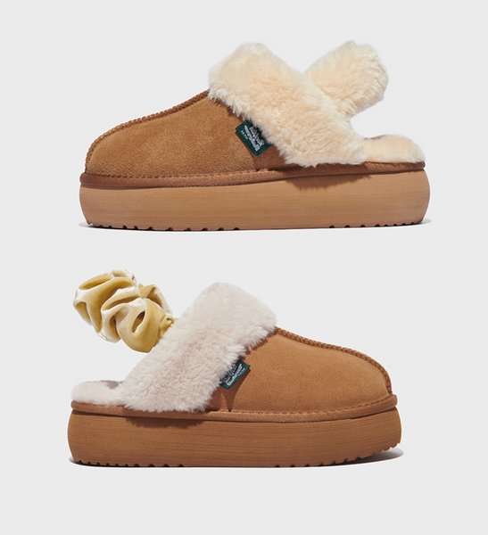 [Rockfish Weatherwear] CLOUDY FLATFORM FUR SLINGBACK