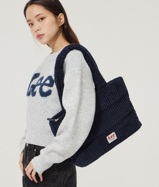 [LEE] Corduroy Square Shoulder Bag Navy