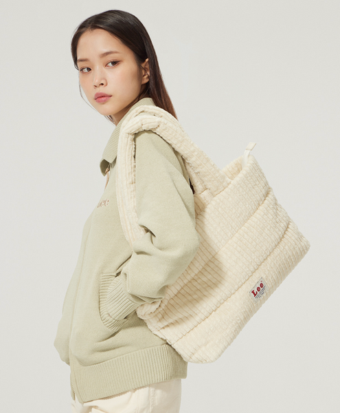 [LEE] Corduroy Square Shoulder Bag Ivory