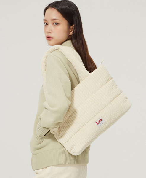 [LEE] Corduroy Square Shoulder Bag Ivory