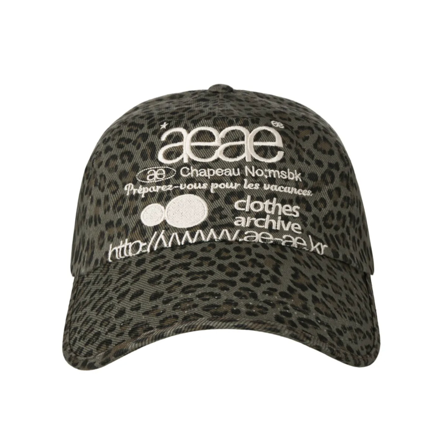 [aeae] WEB LOGO LEOPARD CAP [KHAKI]