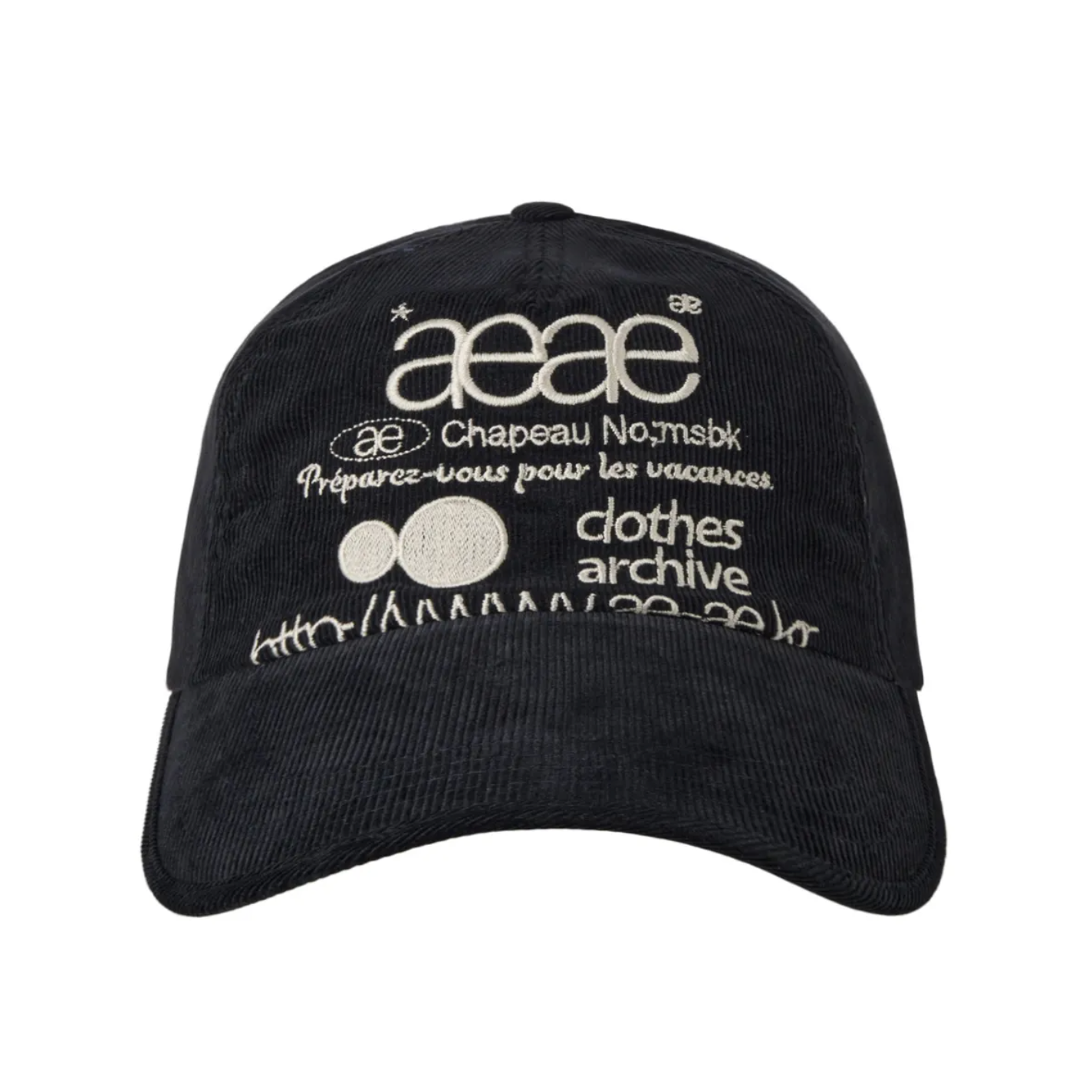 [aeae] WEB LOGO CORDUROY CAP [DARK NAVY]