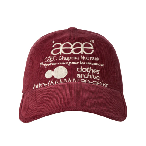 [aeae] WEB LOGO CORDUROY CAP [BURGUNDY]