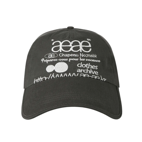 [aeae] WEB LOGO 5 PANNEL BALL CAP [CHARCOAL]