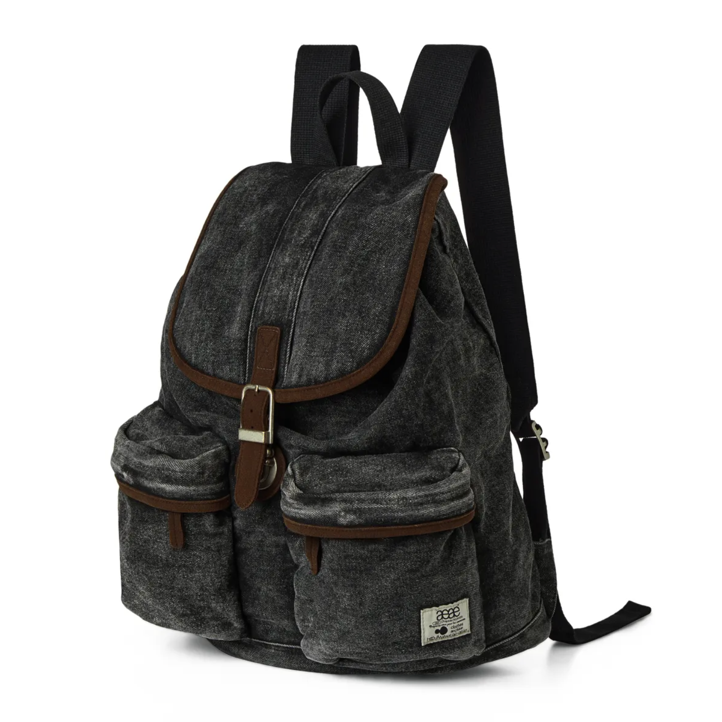 [aeae] OUT POCKET DENIM BACKPACK [BLACK]